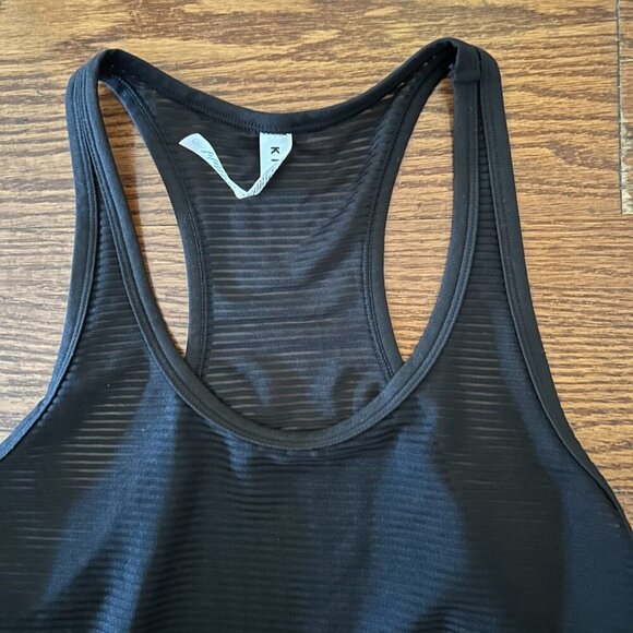 NWT Kinesis Athletic Tank Semi Sheer Stripes Racerback Size XS Black Tank Active - Picture 5 of 8
